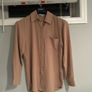 Oversized tan blouse